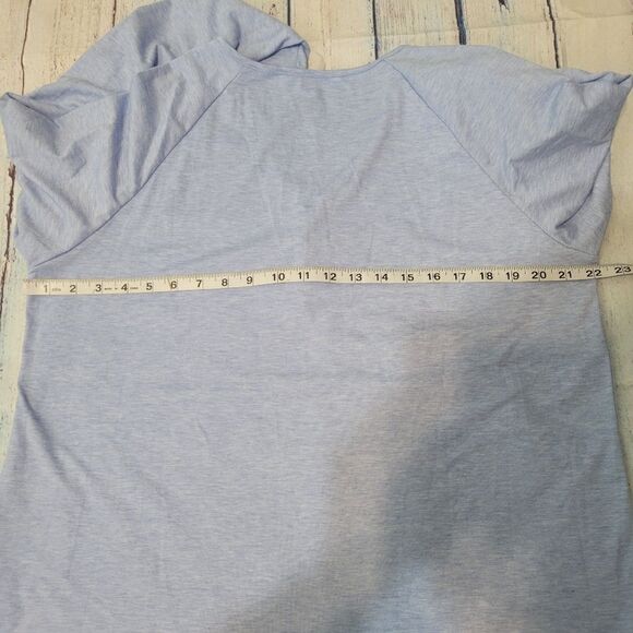 Women's Sky Blue Solid Stretch V-Neck Long Sleeve Tee-Shirts Size XL, New in pac - Picture 8 of 11